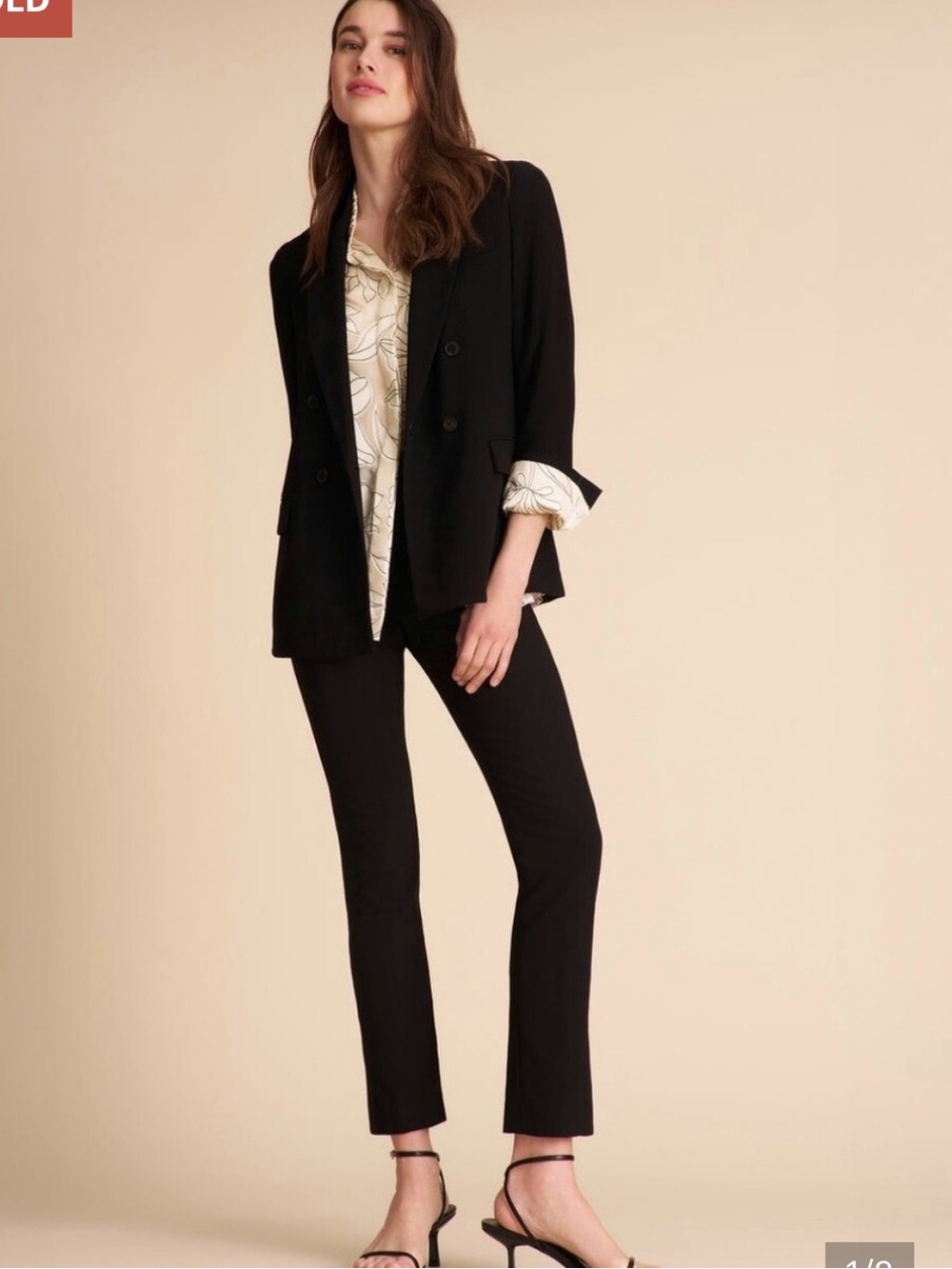 MM Lafleur The Foster Cigarette Pant PowerStretch black work pants women's sz 10
